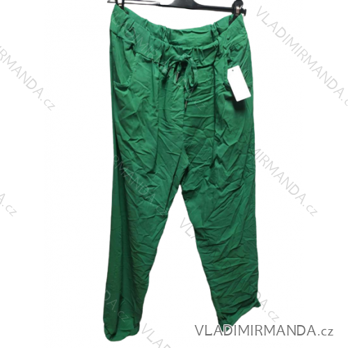 Nohavice strečové dlhé dámske nadrozmer (XL/2XL ONE SIZE) TALIANSKA MÓDA IMC22349/DR XL/2XL zelená