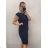 Šaty elegantní šaty  dámske nadrozmer (L-2XL ) TALIANSKA MODA IMB22BLAU
