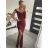 Šaty elegantné spoločenské carmen dlhé dámske (XS/S/M/L ONE SIZE) TALIANSKA MÓDA IM322063 vínová S/M