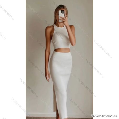 Súprava letný top bez rukávov a sukne dámska (S/M ONE SIZE) TALIANSKA MÓDA IMPBB22806r
