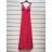 Šaty spoločenské dlhé na ramienka dámske (S/M ONE SIZE) TALIANSKA MÓDA IMPSH2460031 červená S/M