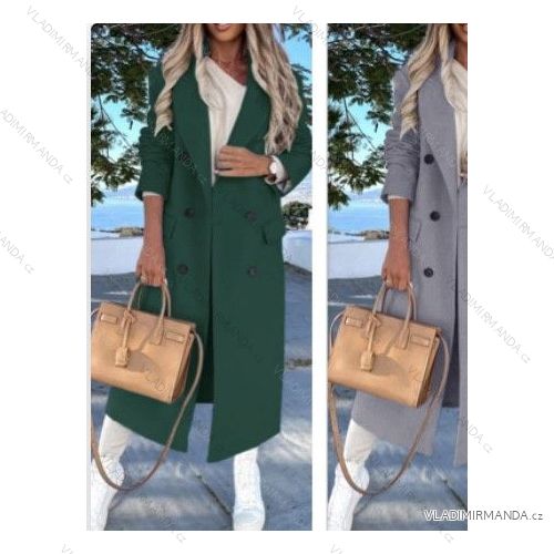 Kabát flaušový dlhý rukáv dámsky (M/L ONE SIZE) TALIANSKA MÓDA IMWB22267