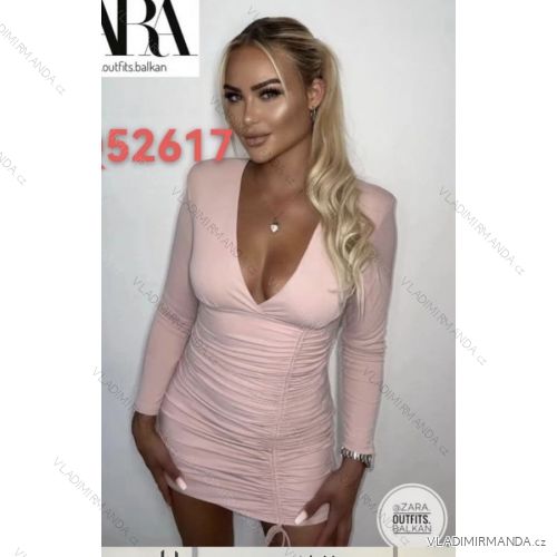 Šaty mini dlhý rukáv dámske (S/M ONE SIZE) TALIANSKA MÓDA IMPDY223SSH52617