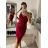 Šaty elegantné mini na ramienka dámske (S/M ONE SIZE) TALIANSKA MÓDA IM322105 červená S/M