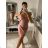 Šaty elegantné mini na ramienka dámske (S/M ONE SIZE) TALIANSKA MÓDA IM322105 červená S/M
