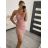 Šaty elegantné mini na ramienka dámske (S/M ONE SIZE) TALIANSKA MÓDA IM322105 korálová