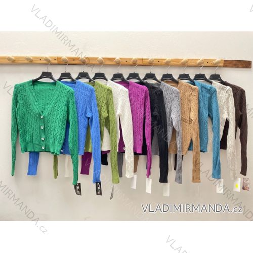 Sveter na gombíky dlhý rukáv dámsky (S/M ONE SIZE) TALIANSKA MÓDA IMPDY22MIL2524