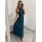 Šaty dlhé elegantné spoločenské bez rukávov dámske (L/XL ONE SIZE) TALIANSKA MÓDA IMM22FS52701/DR L/XL biela