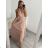 Šaty dlhé elegantné spoločenské bez rukávov dámske (L/XL ONE SIZE) TALIANSKA MÓDA IMM22FS52701/DR L/XL biela