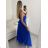 Šaty dlhé elegantné spoločenské bez rukávov dámske (L/XL ONE SIZE) TALIANSKA MÓDA IMM22FS52701/DR L/XL biela