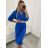 Šaty s opaskom dlhý rukáv dámske (L/XL/2XLONE SIZE) TALIANSKA MÓDA IMPSH246060 zelená khaki S/M