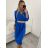 Šaty s opaskom dlhý rukáv dámske (L/XL/2XL ONE SIZE) TALIANSKA MÓDA IMPSH226060/DR