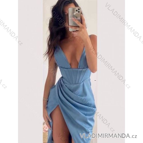 Šaty elegantné na ramienka dámske (S/M ONE SIZE) TALIANSKA MÓDA IMM22LS20292B