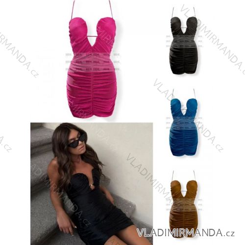 Šaty sexy mini na ramienka dámske (S/M ONE SIZE) TALIANSKA MÓDA IMPHD2222911
