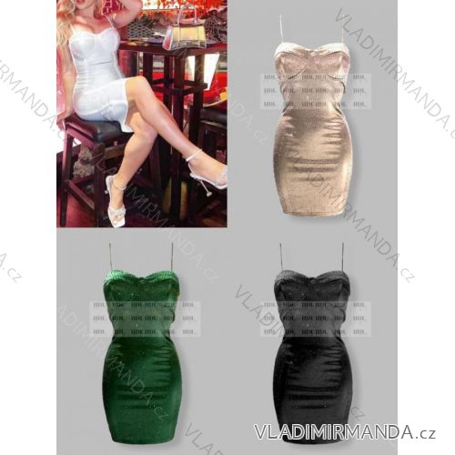 Šaty sexy mini na ramienka dámske (S/M ONE SIZE) TALIANSKA MÓDA IMPHD226291-1