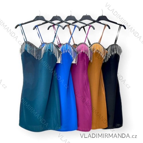 Šaty mini na ramienka dámske (S/M ONE SIZE) TALIANSKA MÓDA IMPHD2220481-1