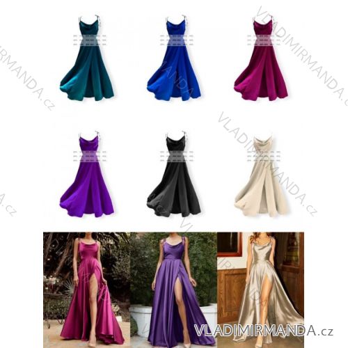 Šaty dlhé elegantné na ramienka dámske (S/M ONE SIZE) TALIANSKA MÓDA IMPHD2222764