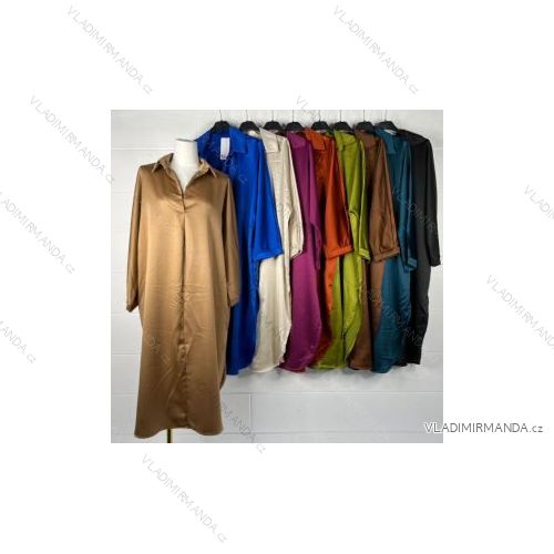 Šaty košeľové dlhý rukáv dámske (S/M ONE SIZE) TALIANSKA MÓDA IMPBB22C28074