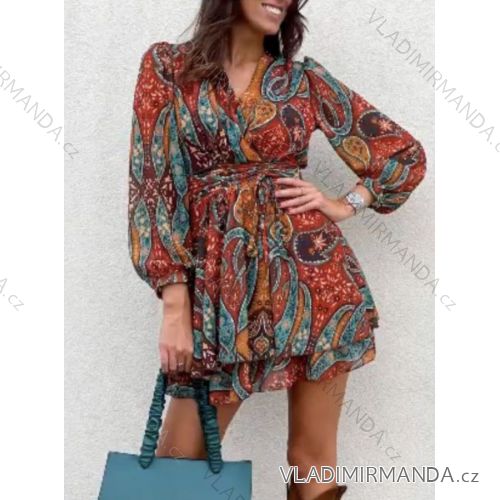 Šaty elegantní dlhý rukáv dámske (S/M ONE SIZE) TALIANSKA MÓDA IMPBB22B22898