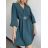 Šaty elegantní s páskem dlouhý rukáv dámské (S/M ONE SIZE) ITALSKÁ MÓDA IMPBB22S3546