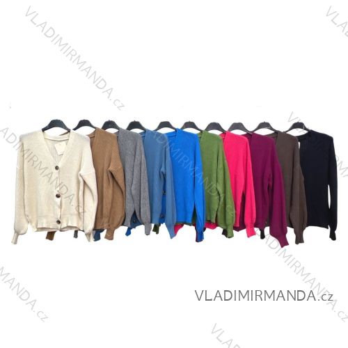 Sveter na gombíky dlhý rukáv dámsky (S/M ONE SIZE) TALIANSKA MÓDA IMPLM22863000105