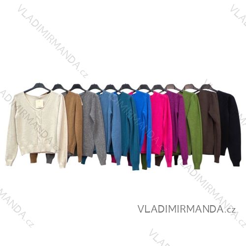 Sveter úpletový dlhý rukáv dámsky (S/M ONE SIZE) TALIANSKA MÓDA IMPLM22729000085