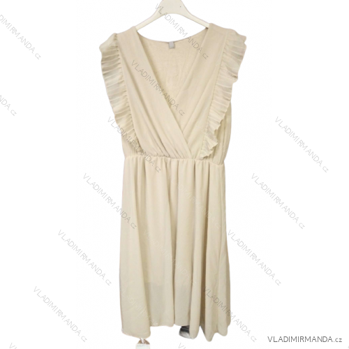 Šaty letné bez rukávov dámske (S/M ONE SIZE) TALIANSKA MÓDA IMPLM2223461/DR béžová S/M