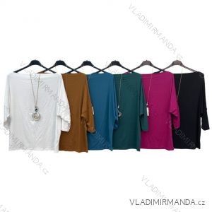 Tunika/tričko s príveskom dlhý rukáv dámska (S/M ONE SIZE) TALIANSKA MÓDA IMPLM22220000055