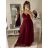 Šaty dlhé elegantné spoločenské na ramienka dámske (S/M ONE SIZE) TALIANSKA MÓDA IMPSH243670 béžová S/M