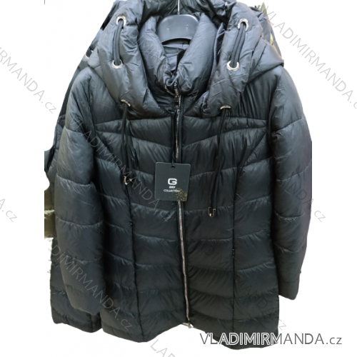 Bunda s kapucňou dlhý rukáv dámska nadrozmer (M-2XL) TALIANSKA MóDA IM322361