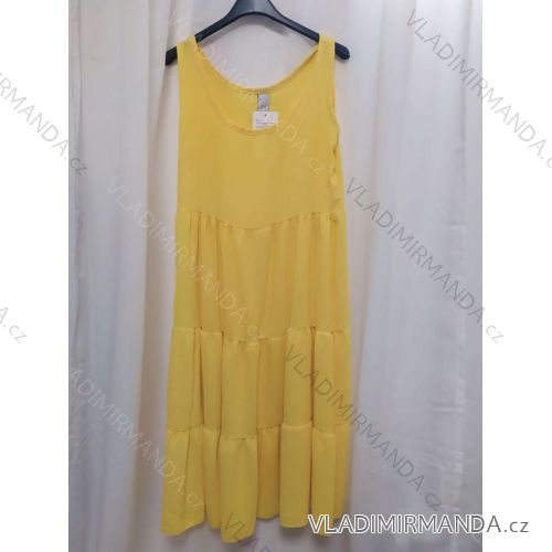 Šaty letné voľnočasové bez rukávov dámske (M/L ONE SIZE) TALIANSKA MÓDA IMPLS2271182/DR M / L <p>žltá</p>