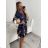 Šaty dlhý rukáv dámske (S/M/L ONE SIZE) TALIANSKA MÓDA IM622104 námornícka modrá S/M