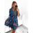 Šaty dlhý rukáv dámske (S/M/L ONE SIZE) TALIANSKA MÓDA IM622104 námornícka modrá S/M