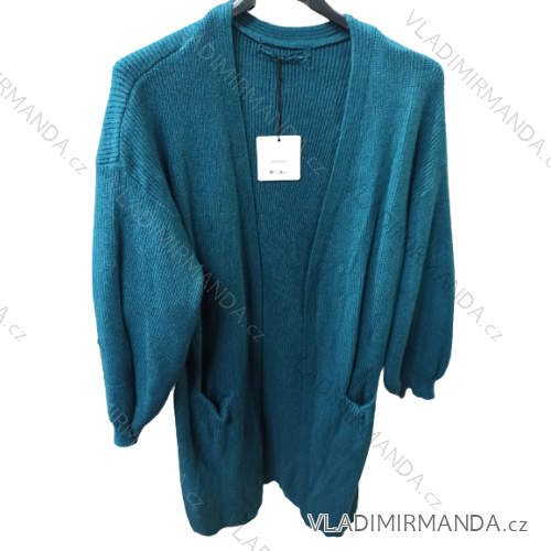 Cardigan pletený dlhý rukáv dámsky nadrozmer (XL/2XL ONE SIZE) TALIANSKA MÓDA IM422721
