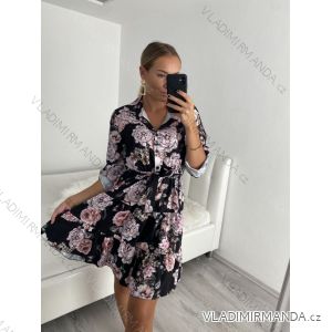 Šaty košeľové dlhý rukáv dámske (S/M/L ONE SIZE) TALIANSKA MÓDA IM622105