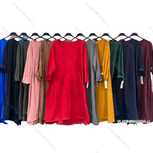 Šaty voľnočasové dlhý rukáv dámske nadrozmer (2XL/3XL ONE SIZE) TALIANSKA MÓDA IMC22653