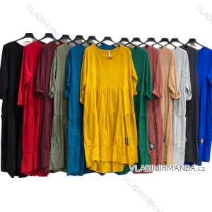 Šaty dlhý rukáv dámske nadrozmer (XL/2XL ONE SIZE) TALIANSKA MÓDA IMC22594