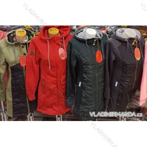 Bunda na zips s kapucňou dlhý rukáv dámska nadrozmer (M-2XL) TALIANSKA MÓDA LHD22001
