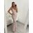 Šaty elegantné spoločenské dlhé na ramienka dámske (S/M ONE SIZE) TALIANSKA MóDA IMM22LS16104