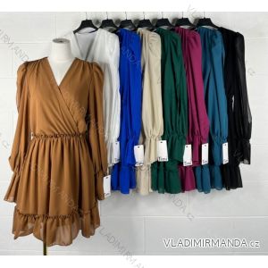 Šaty elegantní dlhý rukáv dámske (S/M ONE SIZE) TALIANSKA MÓDA IMPBB22B2687