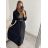 Šaty saténové skladané elegantný dlhý rukáv dámske (S/M ONE SIZE) TALIANSKA MóDA IMM221019