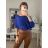 Sveter tenký oversize s mašlí dlhý rukáv dámsky (M/L ONE SIZE) TALIANSKA MÓDA IM422910/DR fuchsiová M / L