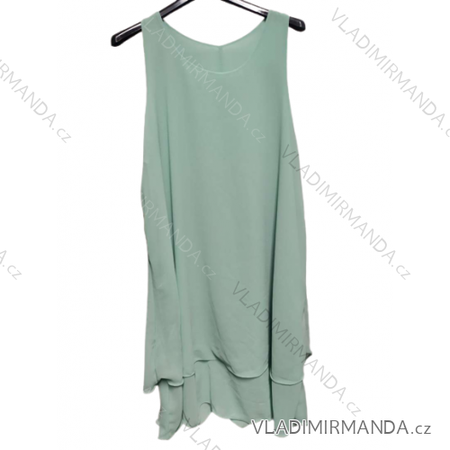 Šaty šifonové bez rukávů dámské (S/M/L ONE SIZE) ITALSKá MóDA IM322103 mintovou M / L