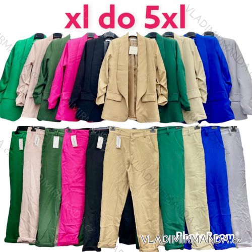 Súprava nohavice a sako dlhý rukáv dámska nadrozmer (XL-5XL) TALIANSKA MÓDA IMWC223233