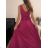 Šaty dlhé na ramienka spoločenské elegantné plesové s opaskom dámske (S/M ONE SIZE) TALIANSKA MÓDA IMM22Q52228/DR svetlo modrá