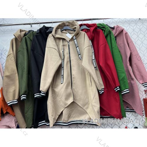 Kabát jesenný flaušový dámsky (XL/2XL ONE SIZE) TALIANSKA MÓDA IMWC223361