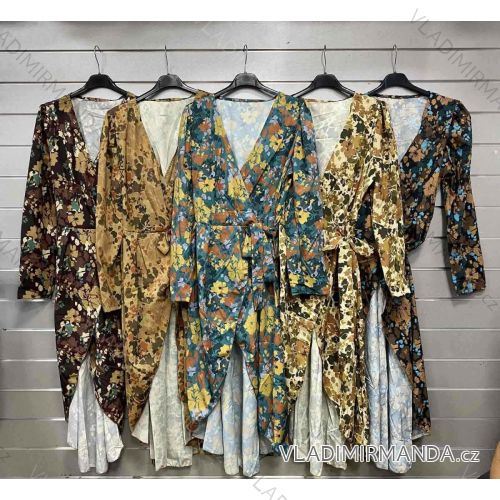 Šaty dlhé dlhý rukáv dámske (S/M ONE SIZE) TALIANSKA MÓDA IMWGS223369