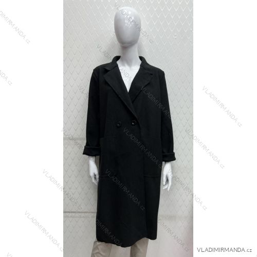 Kabát flaušový dlhý rukáv dámsky (L/XL ONE SIZE) TALIANSKA MÓDA IMWD223375
