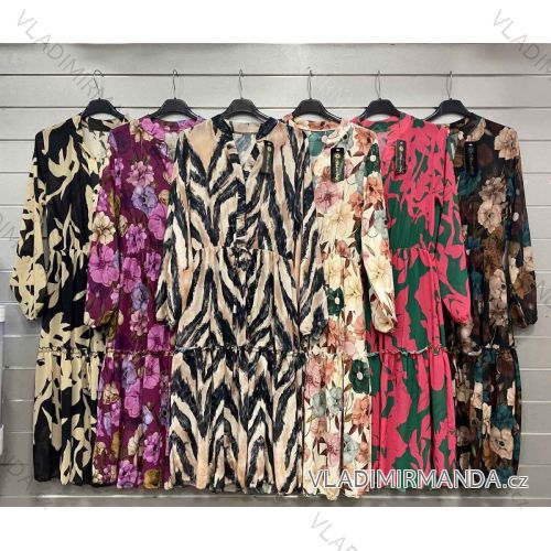 Šaty šifónové dlhý rukáv dámske (S/M ONE SIZE) TALIANSKA MÓDA IMWGS223383