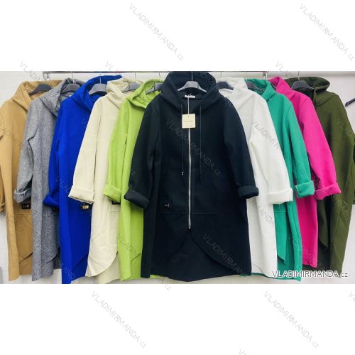 Kabát flaušový dlhý rukáv dámsky (S/M ONE SIZE) TALIANSKA MÓDA IMWD223447